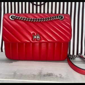 Henri Bendel Iconic 712 Convertible Red Leather Shoulder Bag